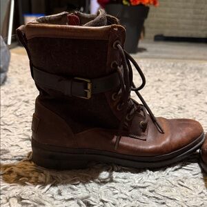 UGG Brown Lace Up Boots